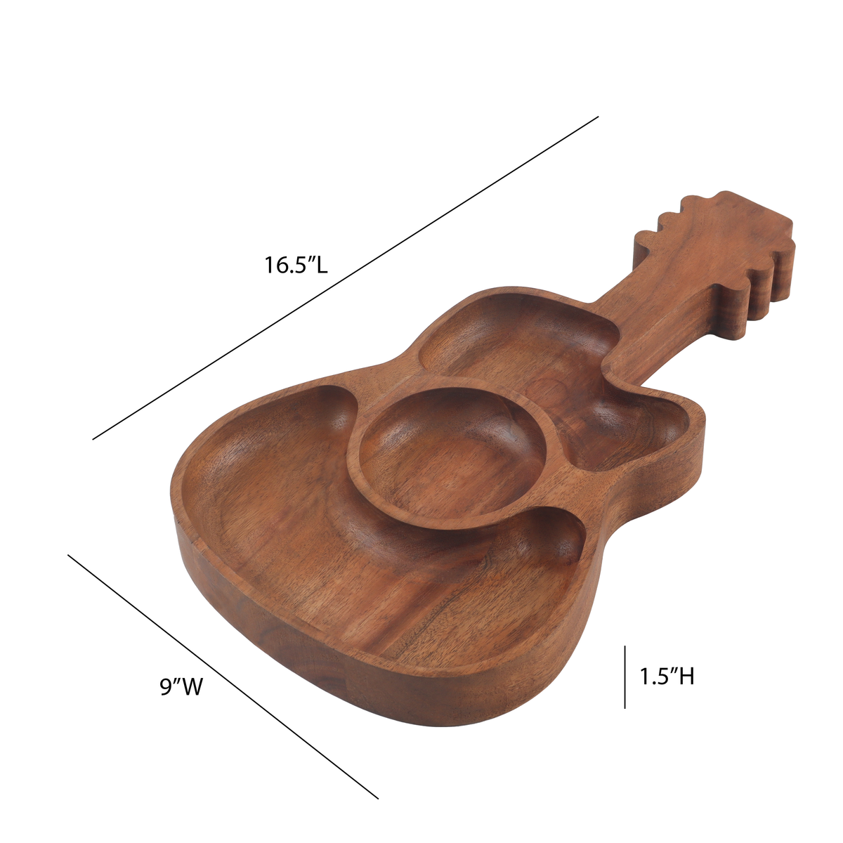 Rustic Wooden Guitar Serving Tray