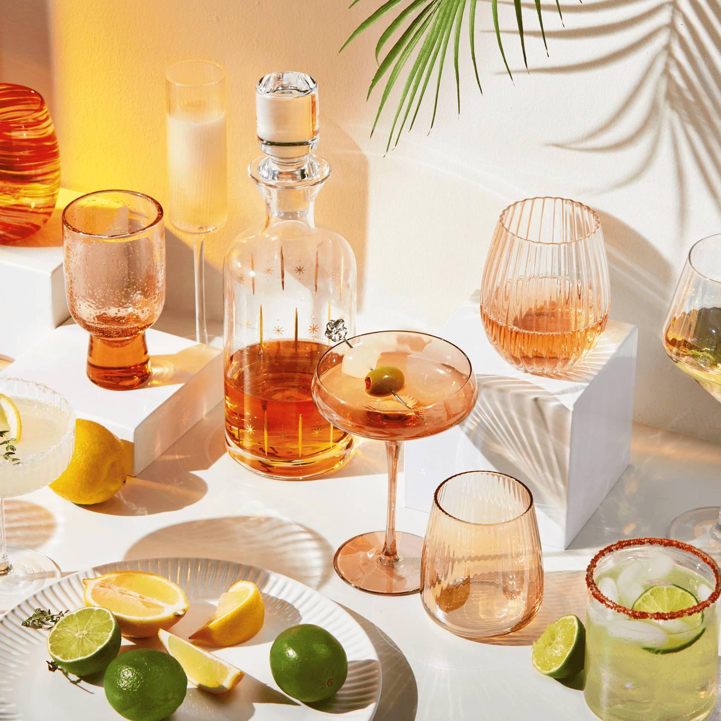 Chelsea Optic Wine Glass Amber Glass Everyday