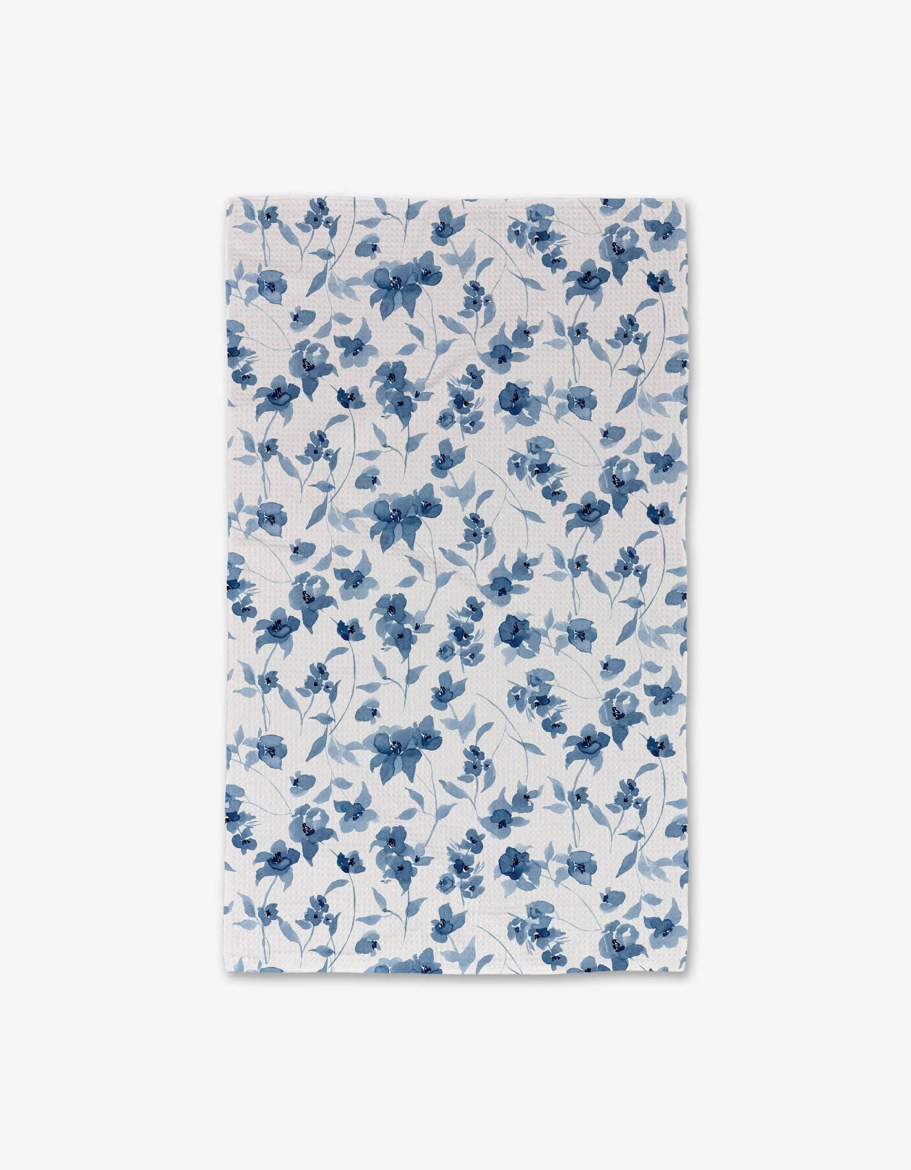 Geometry Blue Floral Luxe Hand Towel - Marcel’s Culinary Experience