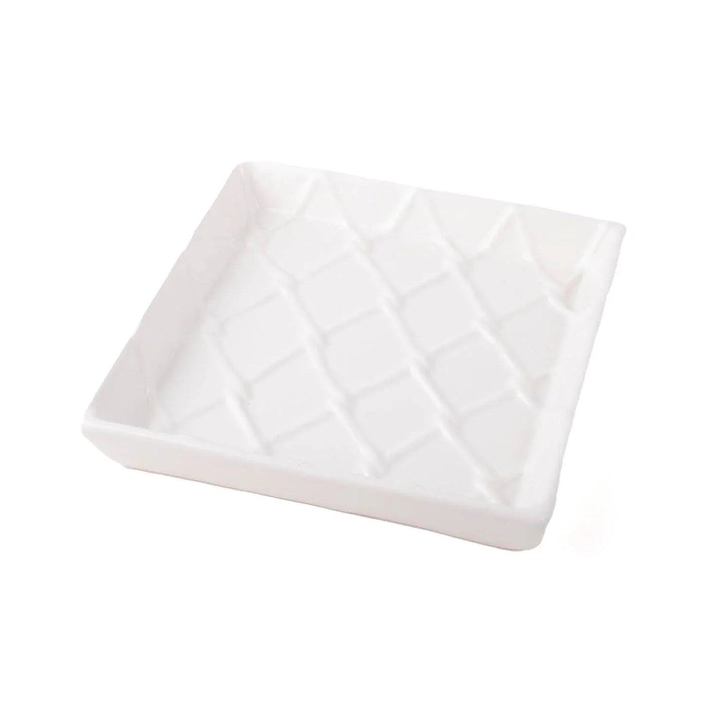 White Textured Beverage Napkin Tray - Marcel’s Culinary Experience