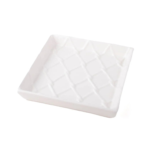 White Textured Beverage Napkin Tray - Marcel’s Culinary Experience