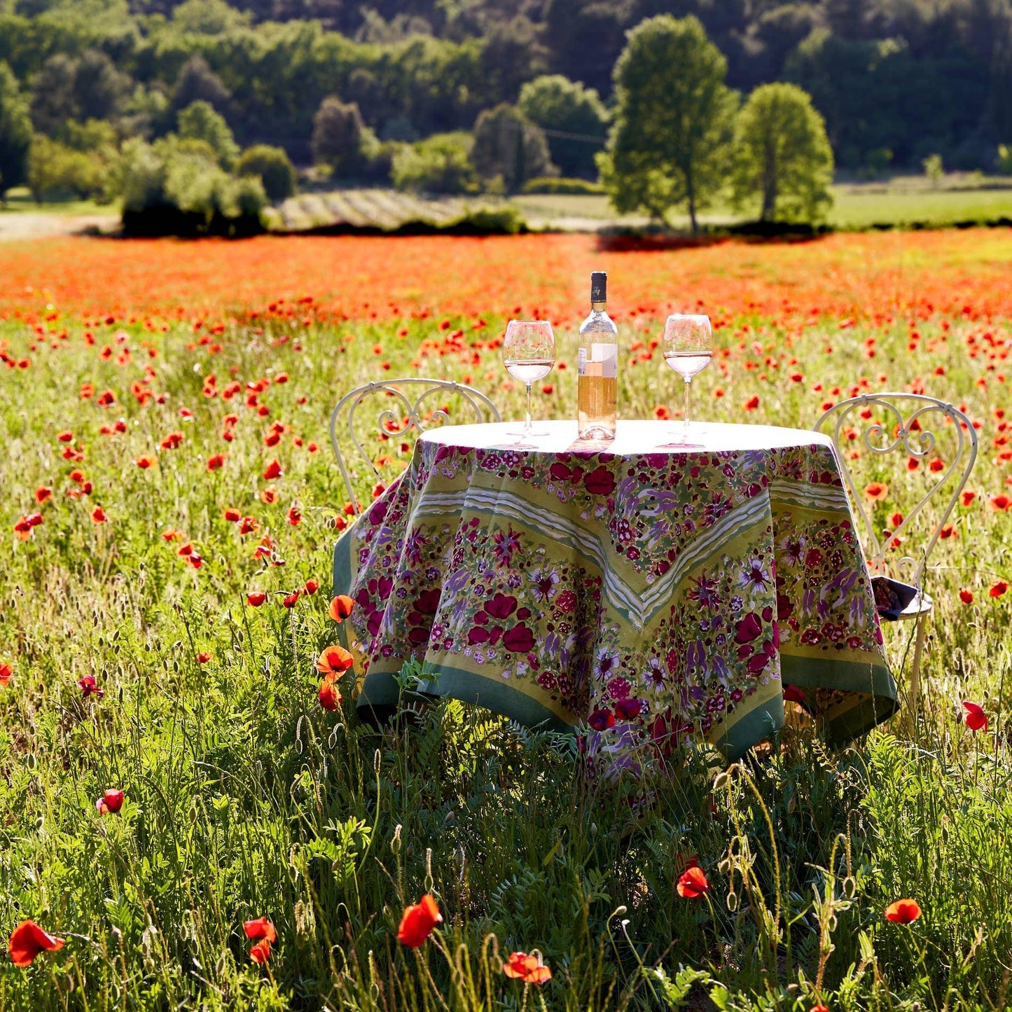 Jardin Red & Green | French Tablecloths - Marcel’s Culinary Experience