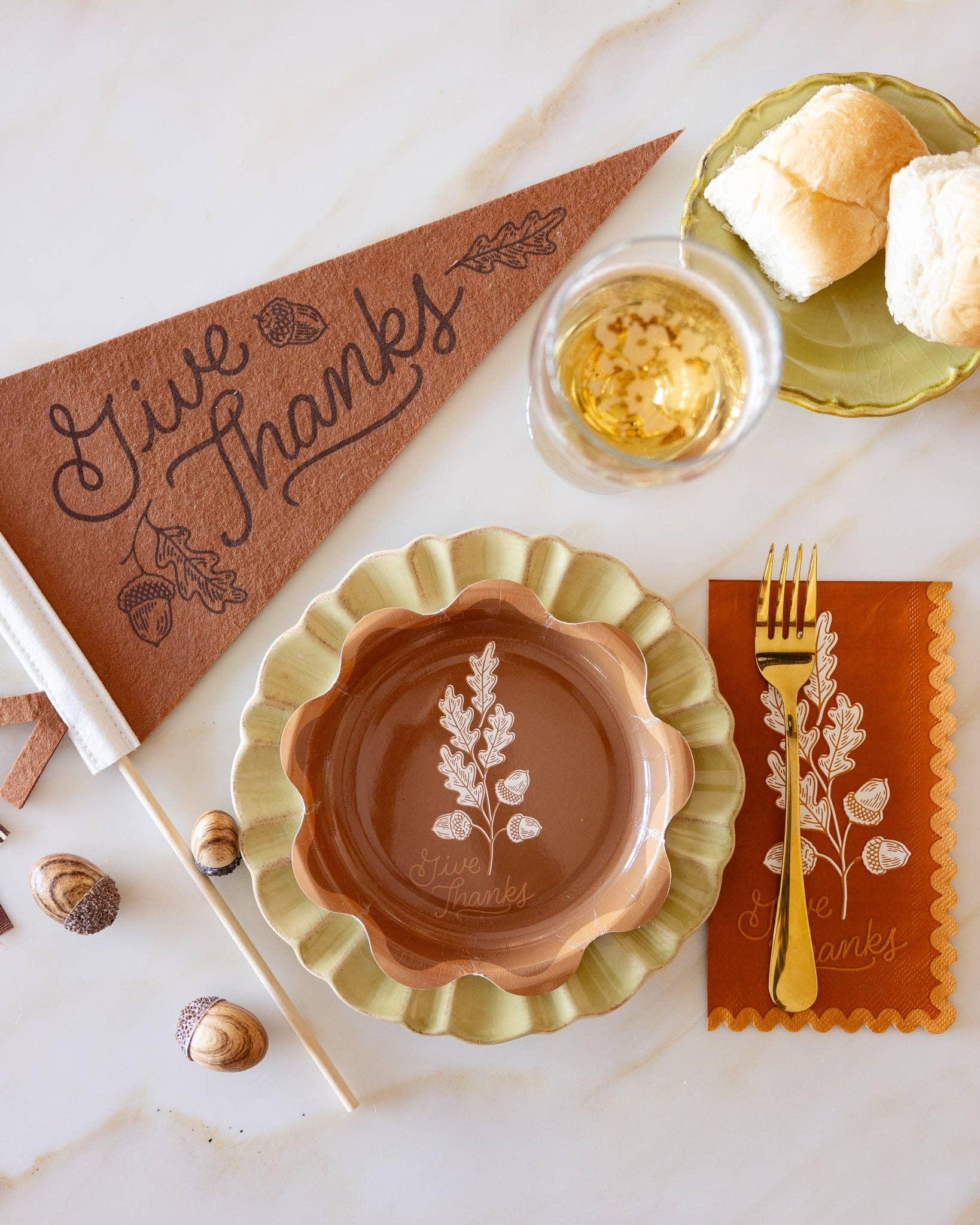 Acorns Give Thanks Dinner Napkin - Marcel’s Culinary Experience