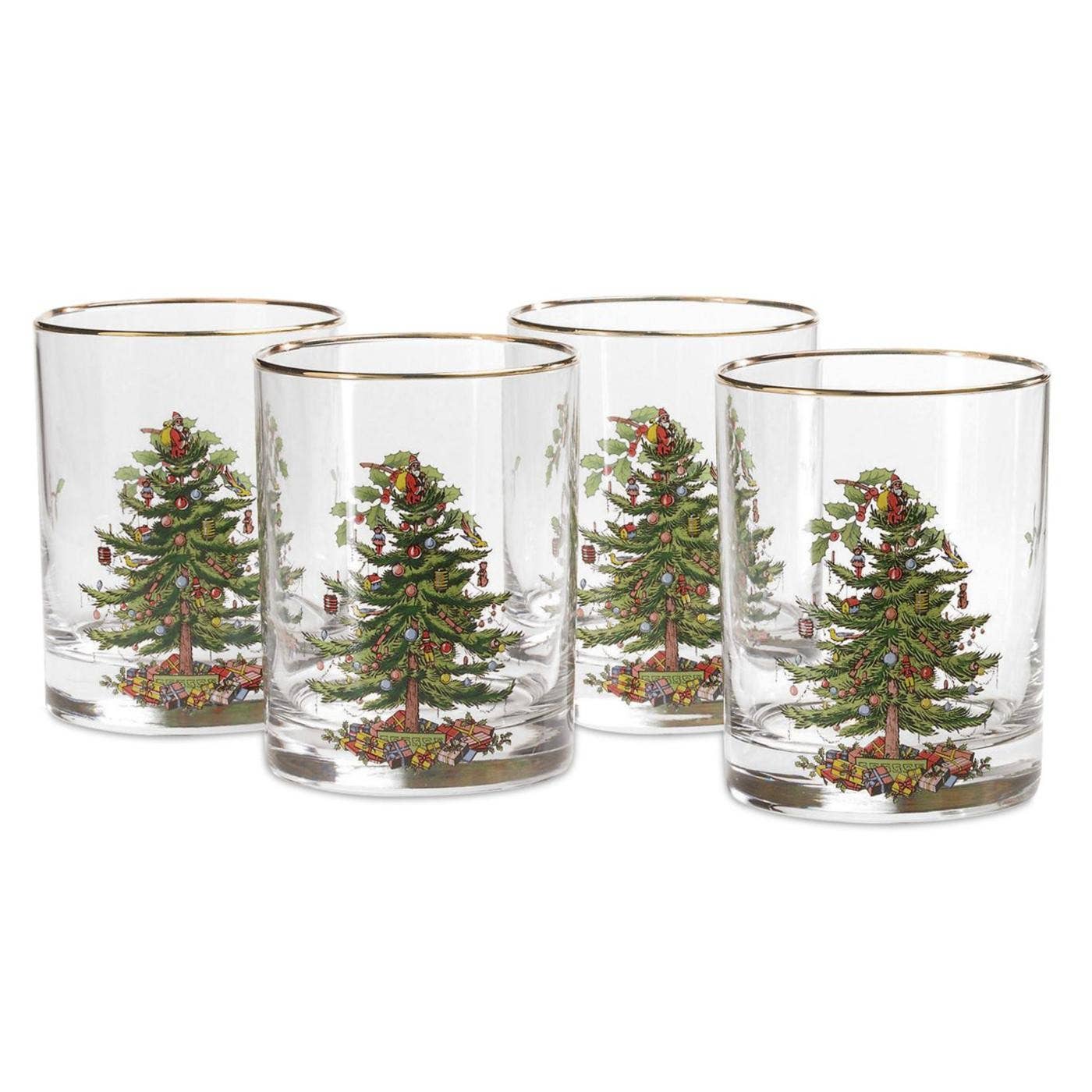 Spode Christmas Tree Double Old Fashioned Glasses - Set of 4