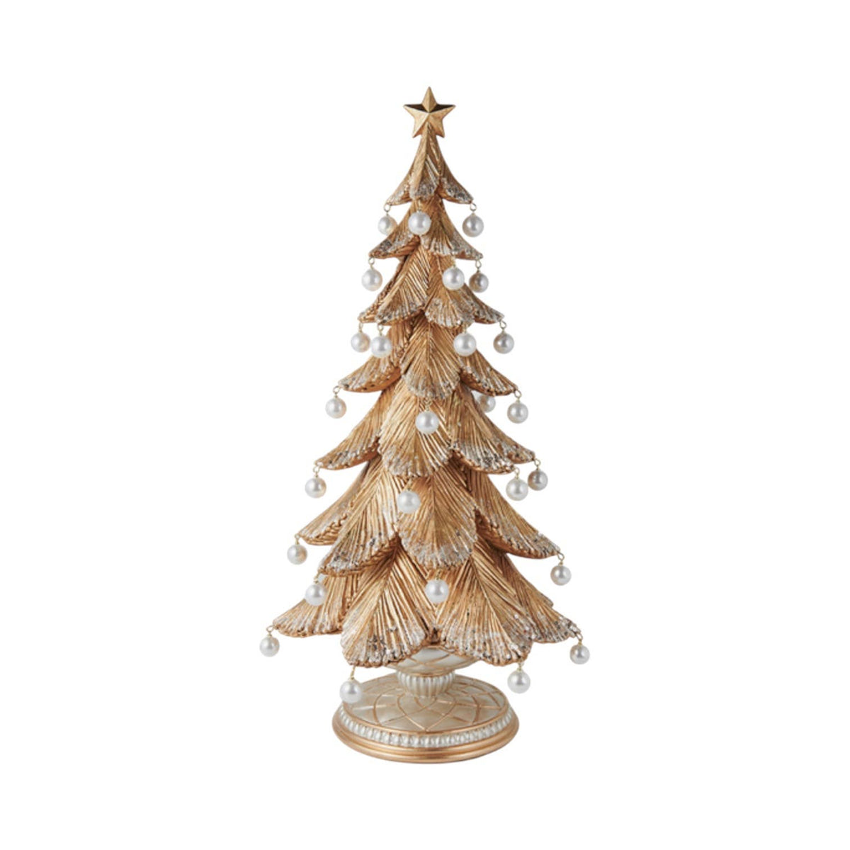 18in Gold Tree With Pearl Dangles