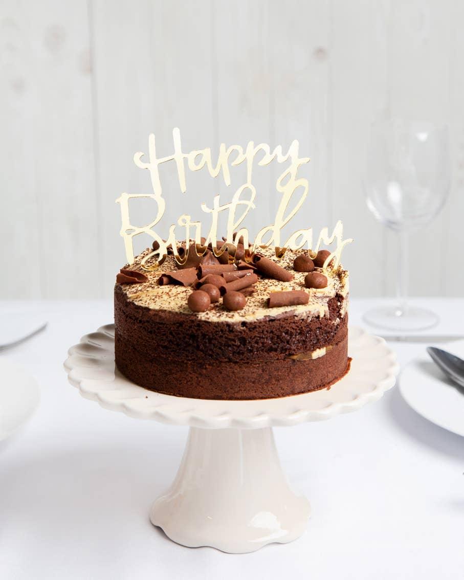 Gold Acrylic Happy Birthday Cake Topper - Marcel’s Culinary Experience
