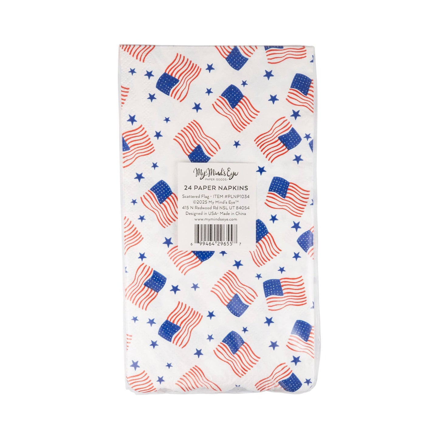 Scattered Flag Scallop Guest Napkin (24ct)