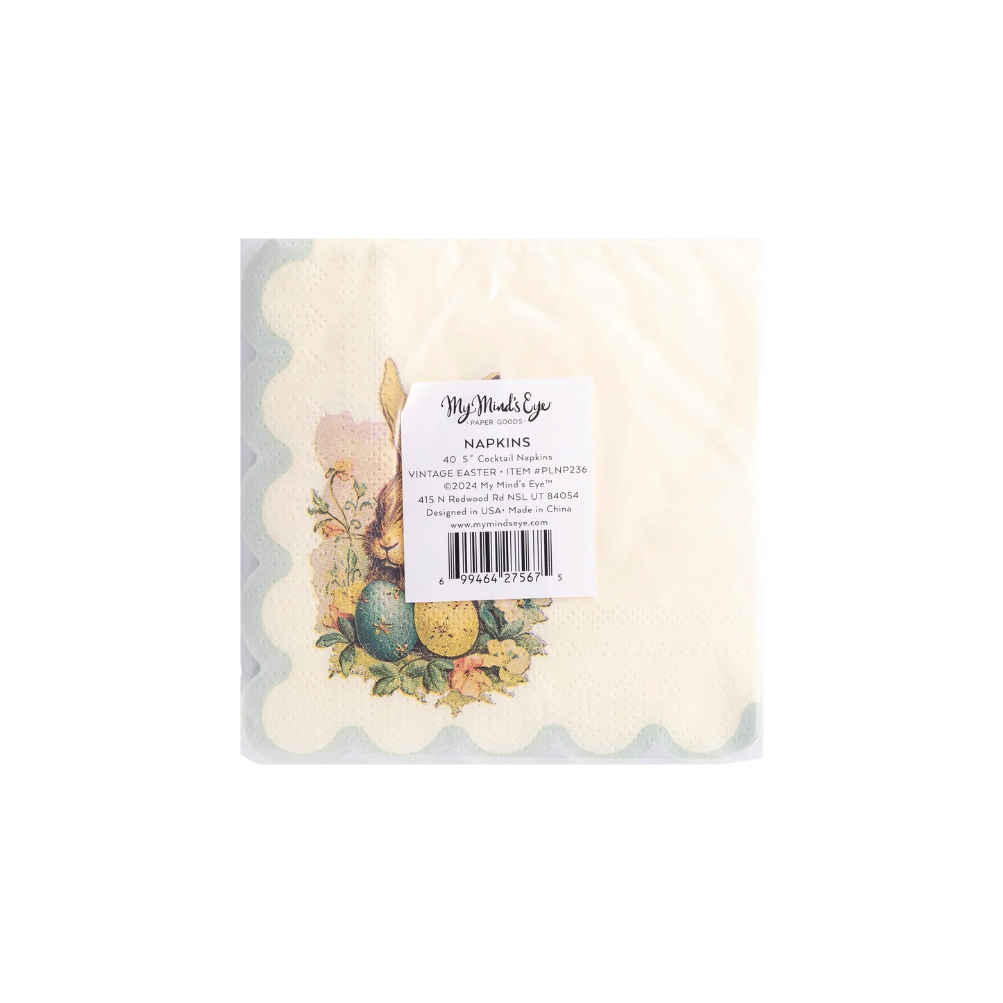 Vintage Easter Bunny Scallop Paper Cocktail Napkin - Marcel’s Culinary Experience
