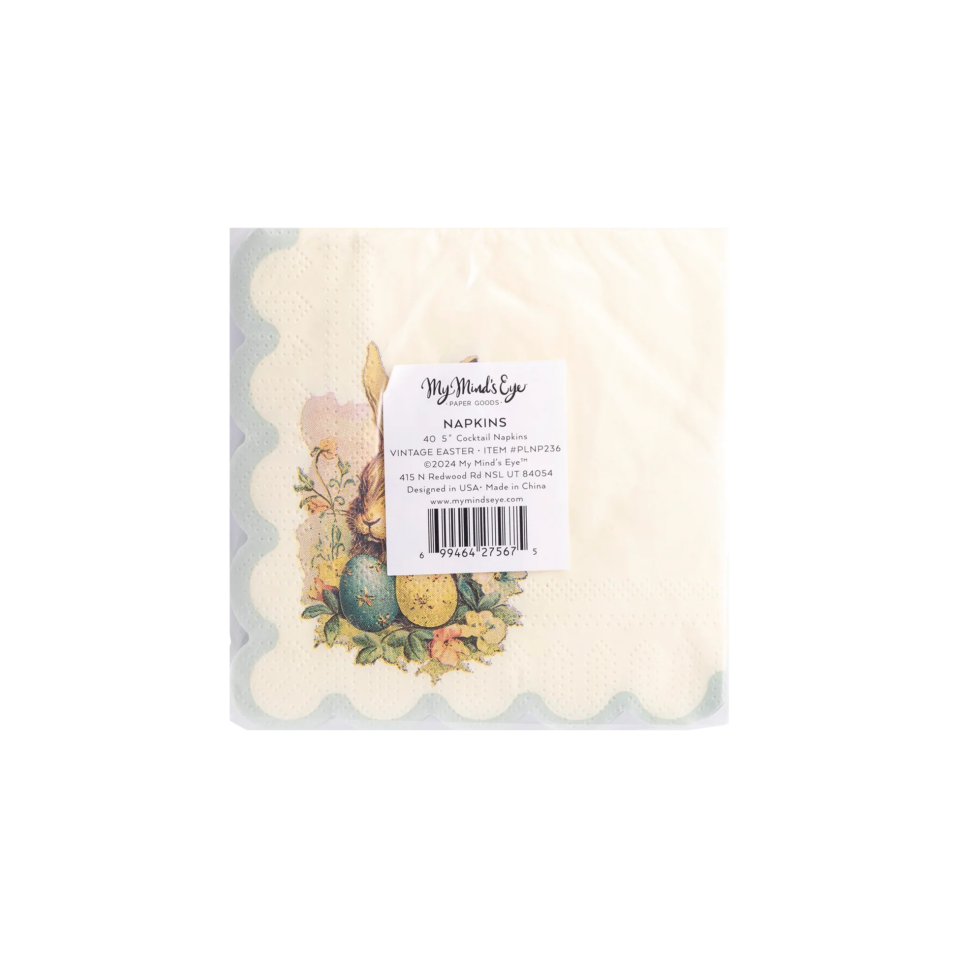 Vintage Easter Bunny Scallop Paper Cocktail Napkin - Marcel’s Culinary Experience