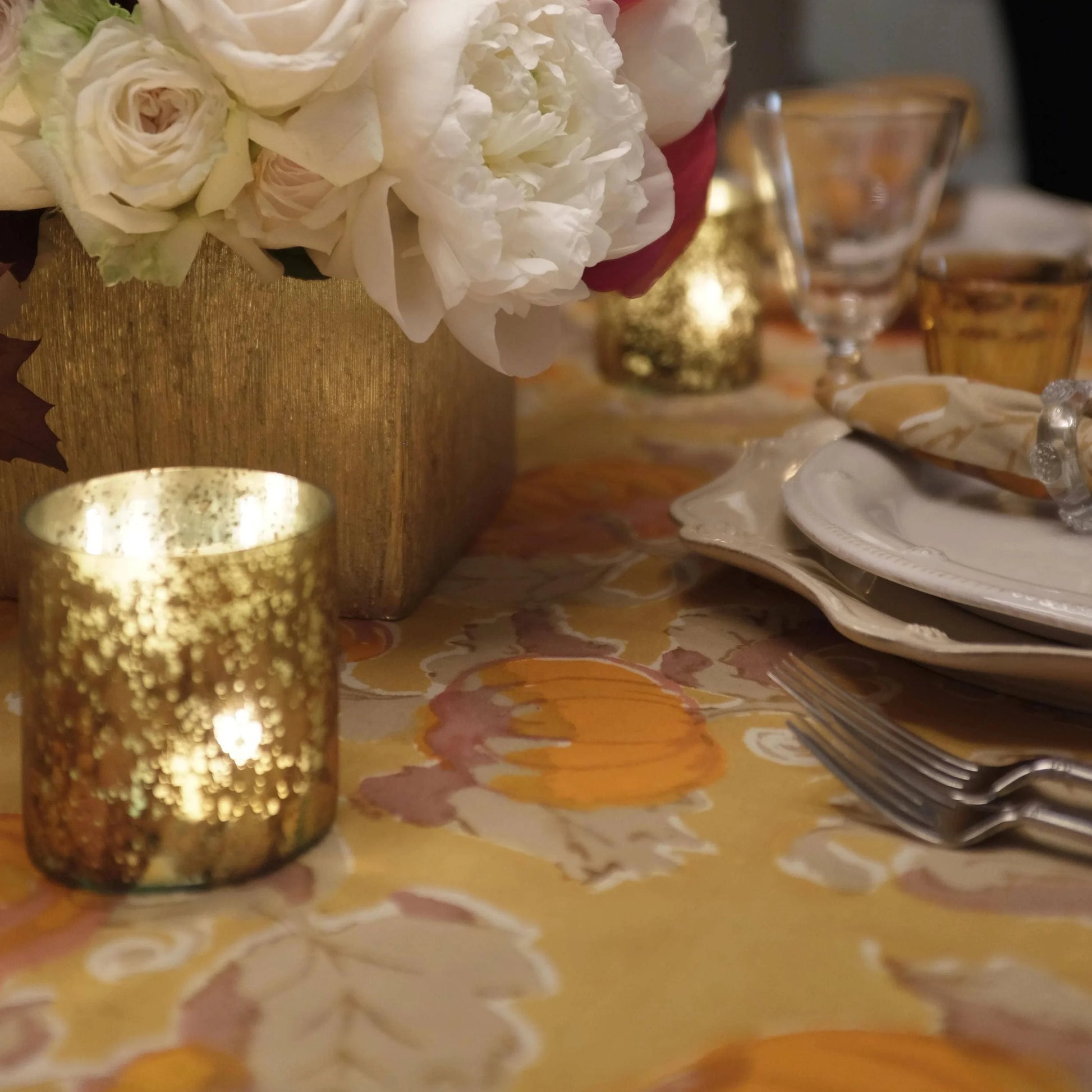 Pumpkin Orange & Mustard Tablecloths - Marcel’s Culinary Experience