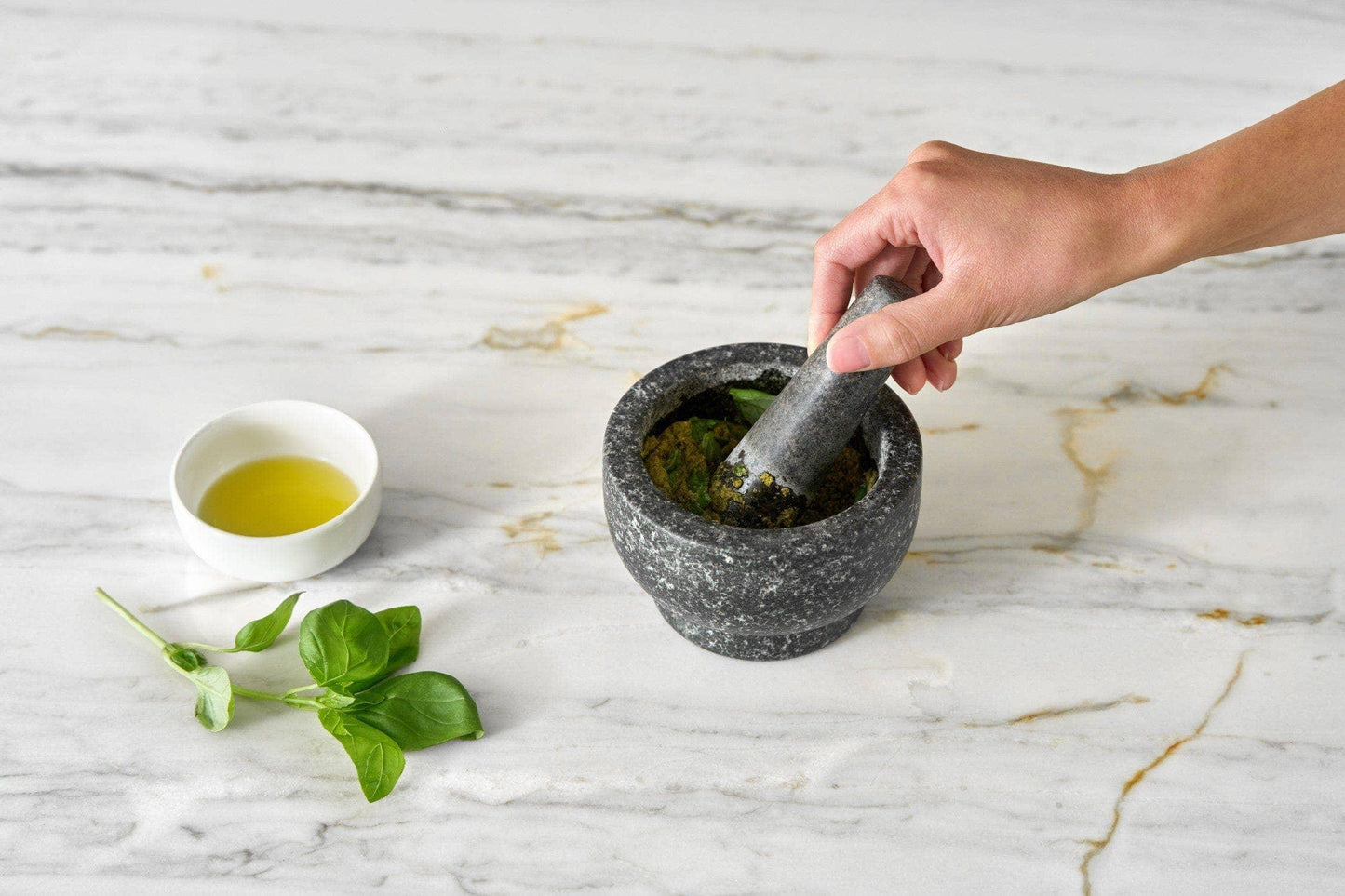 Cole & Mason Silver Granite Mortar & Pestle 5" - 4lb - Marcel’s Culinary Experience