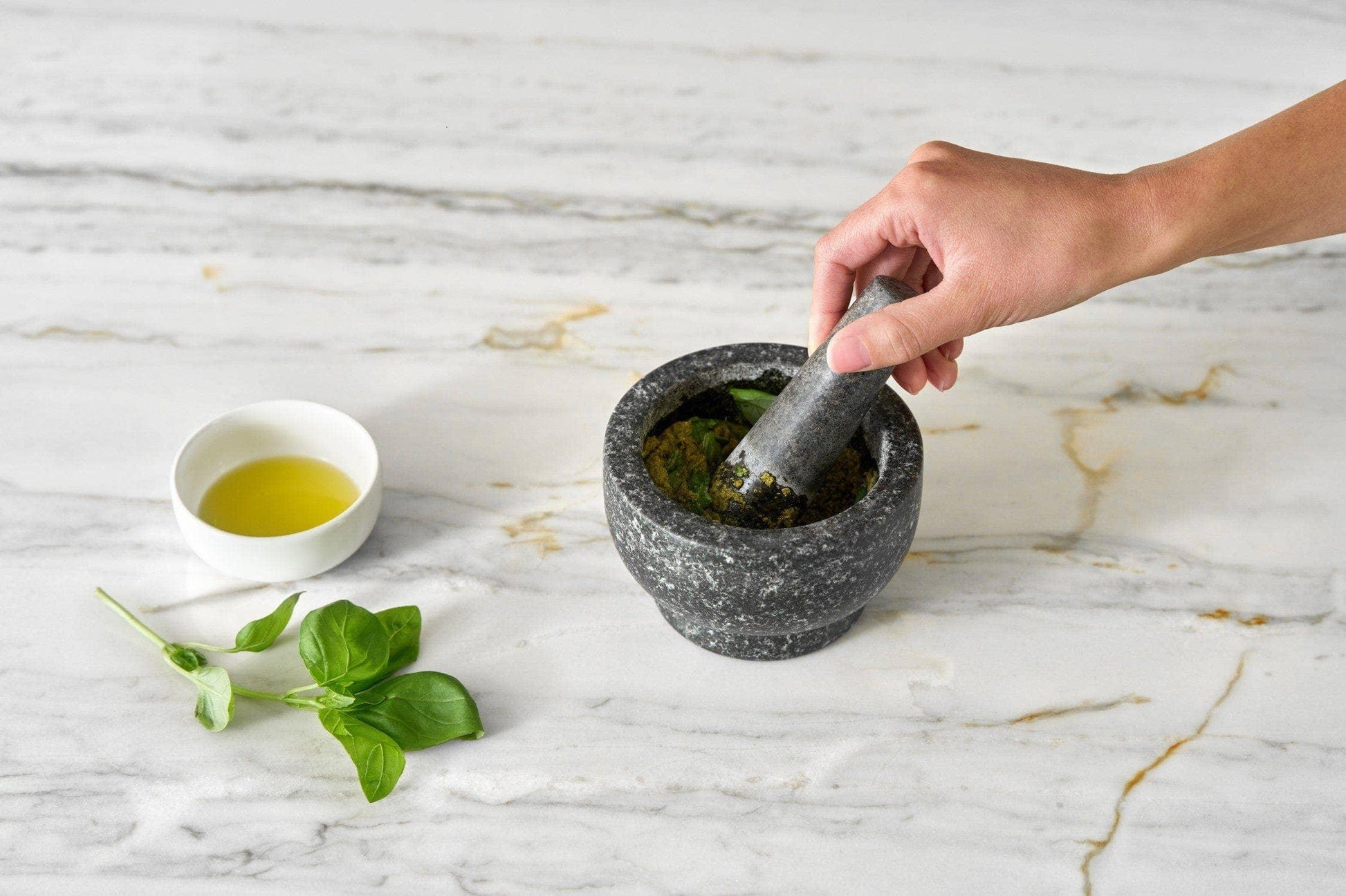 Cole & Mason Silver Granite Mortar & Pestle 5" - 4lb - Marcel’s Culinary Experience