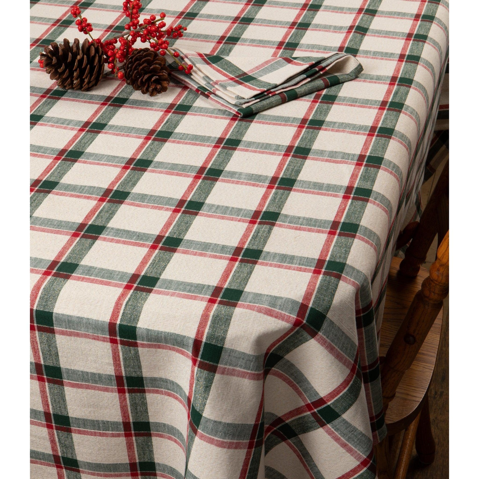 Noel Plaid Christmas Tablecloth 90 x 60 inch - Marcel’s Culinary Experience