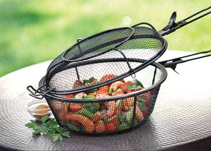 Chef's Jumbo Outdoor Grill Basket,12" x 23.5" x 4.25" - Marcel’s Culinary Experience