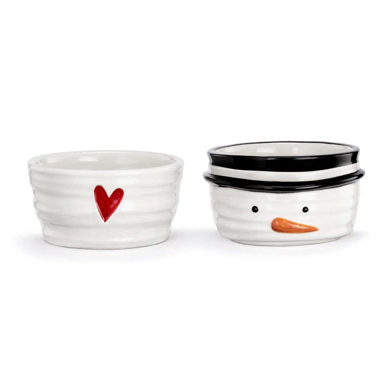 Snowman Red Heart Cream Small Bowls Set of 2 - 8oz - Marcel’s Culinary Experience
