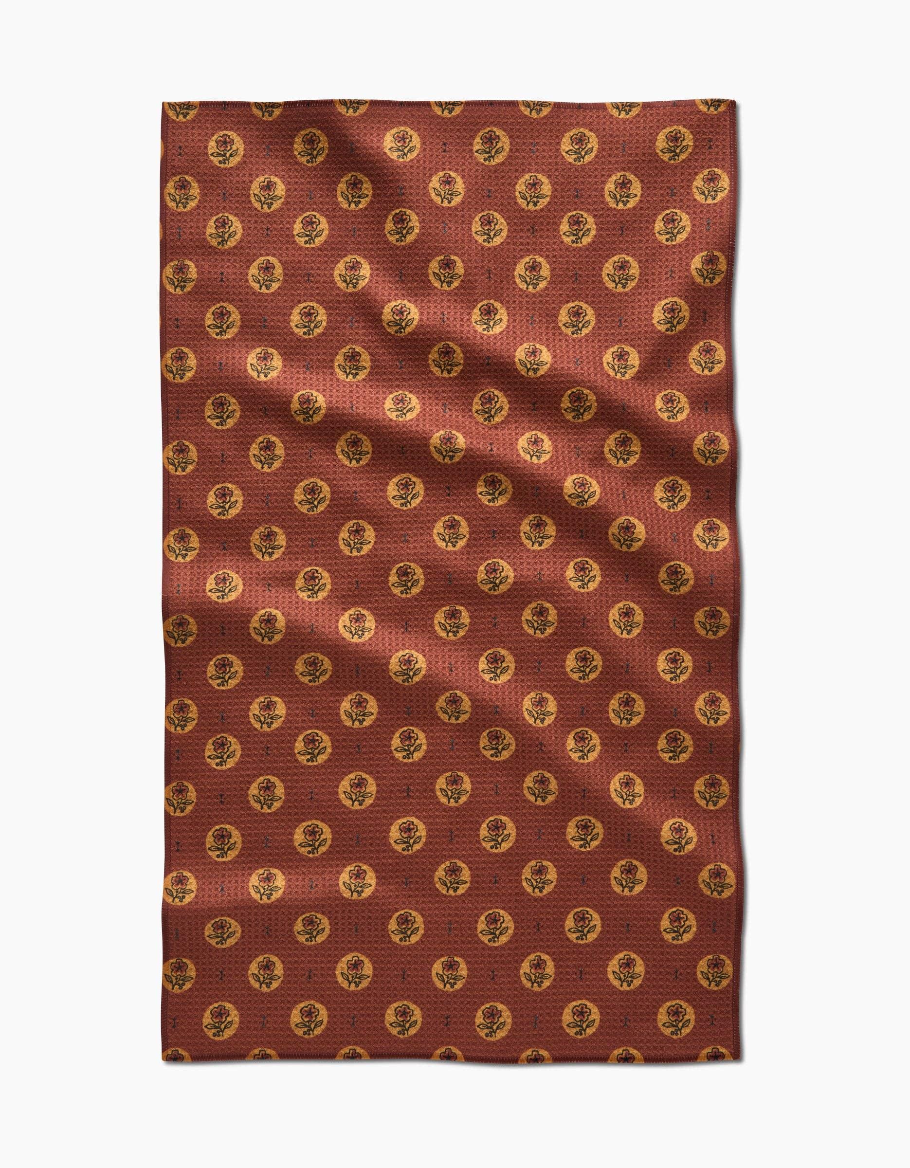 Geometry Artisanal Floral Orange Tea Towel - Marcel’s Culinary Experience