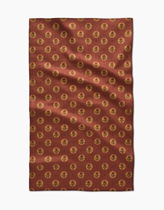 Geometry Artisanal Floral Orange Tea Towel - Marcel’s Culinary Experience