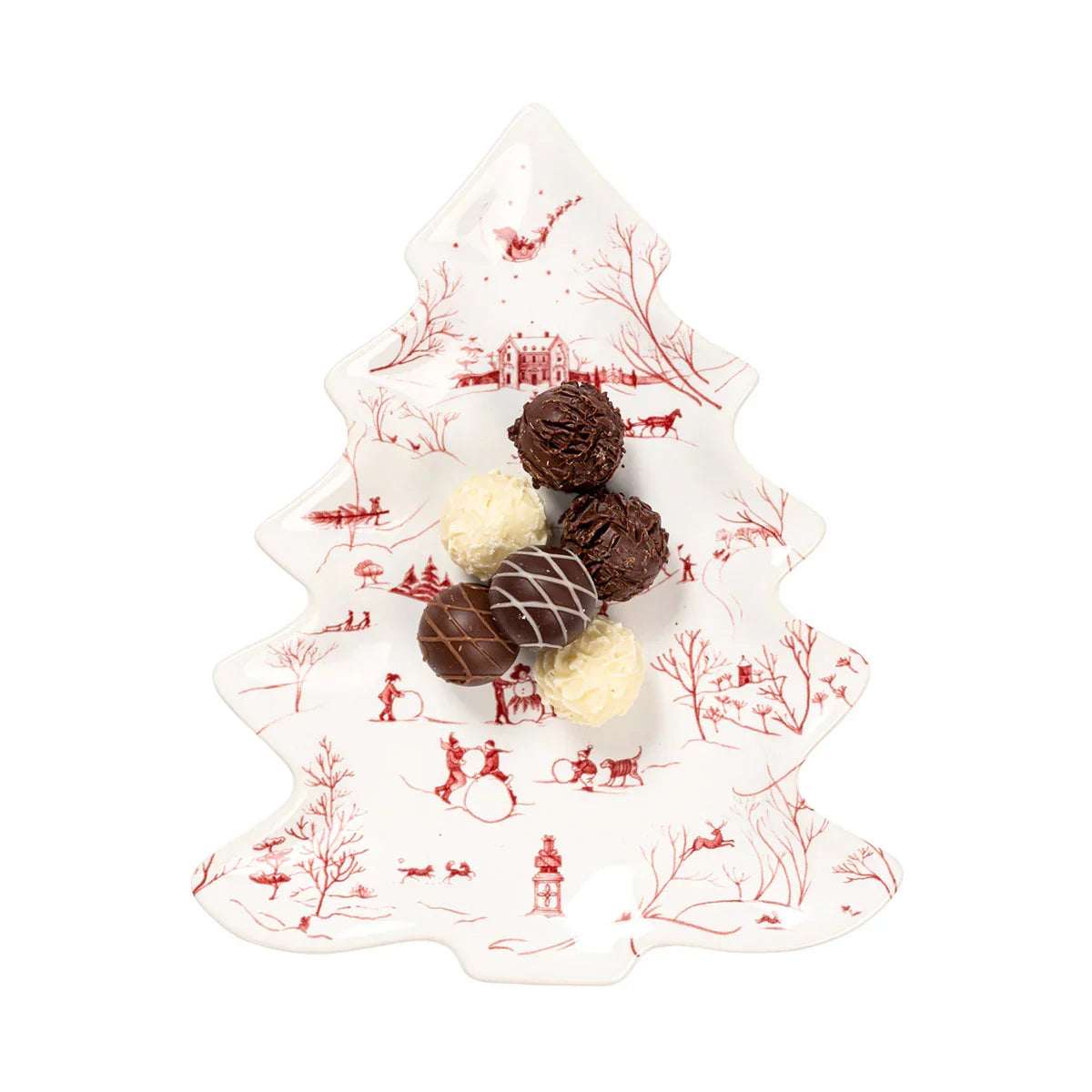 Juliska Country Estate Winter Frolic 10" Tree Tray - Ruby