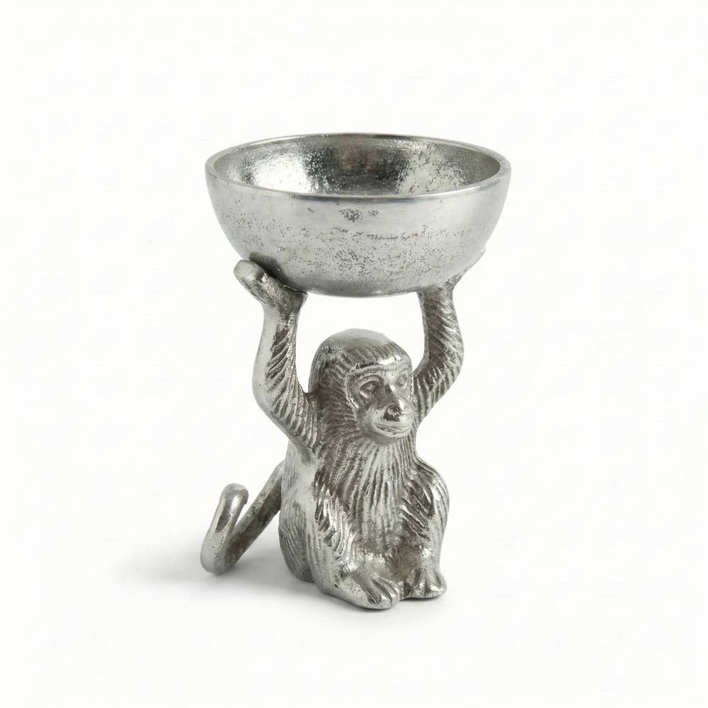Small Silver Monkey Catchall Dish