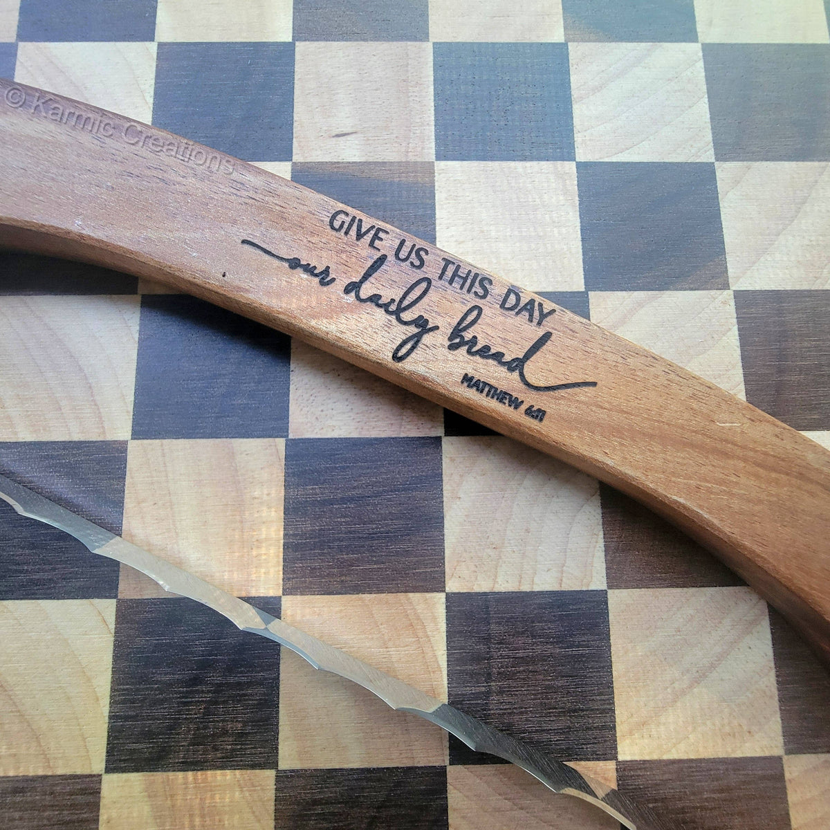 Bread Bow Knife with Acacia Wood Handle