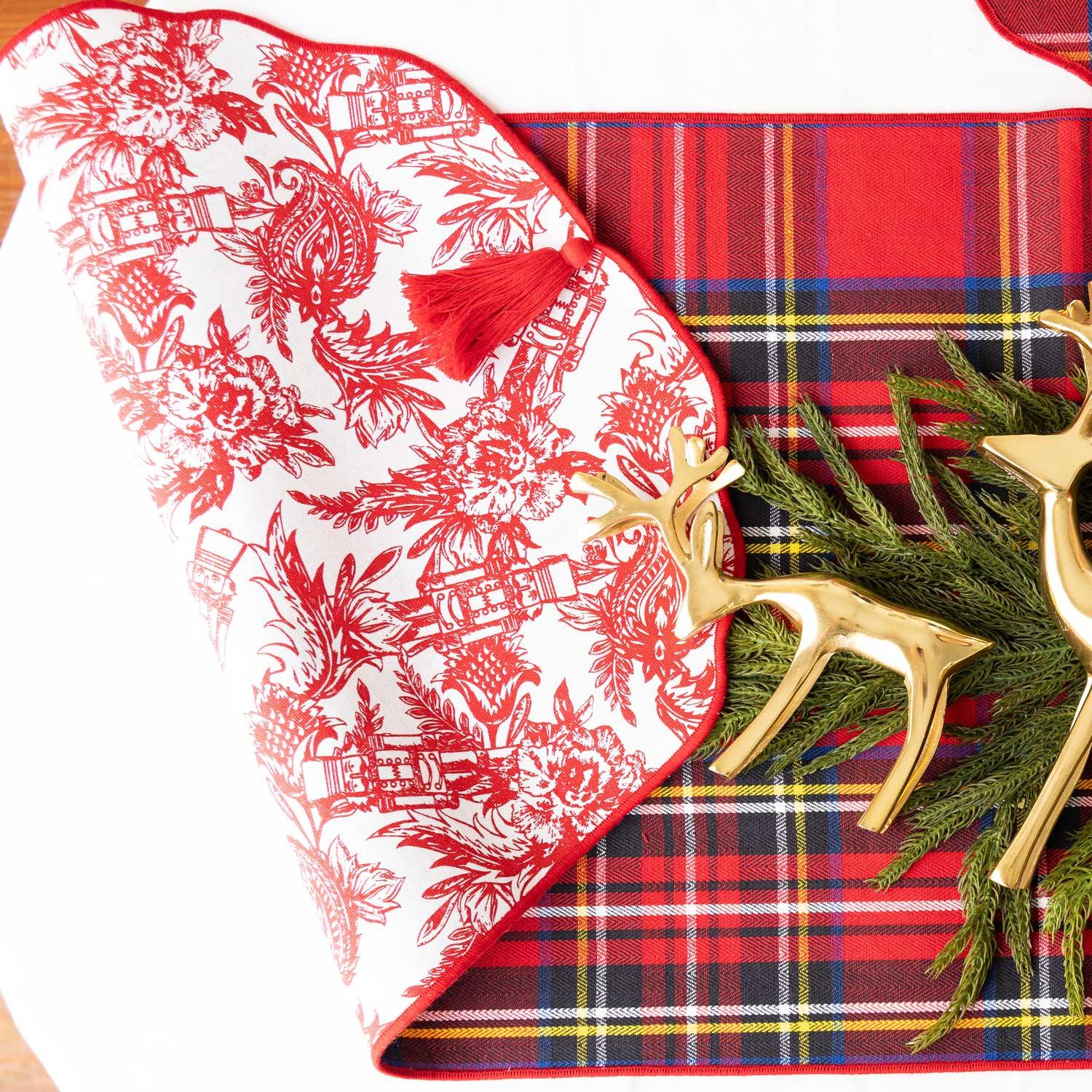 Nutcracker Toile Reversible Tassel Table Runner - Marcel’s Culinary Experience