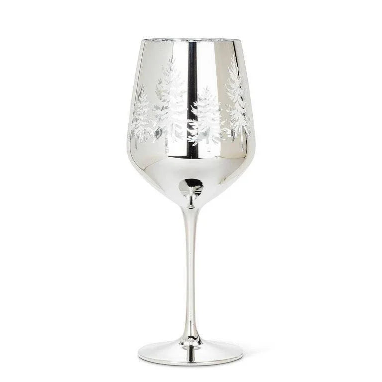 Winter Trees Wine Glass-9.5"H(18oz) - Marcel’s Culinary Experience