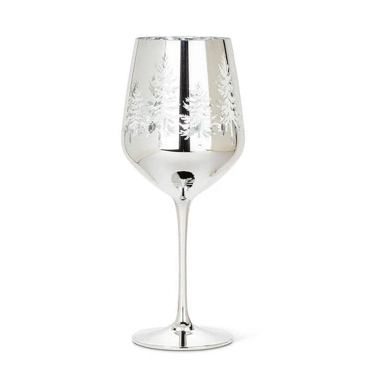 Winter Trees Wine Glass-9.5"H(18oz) - Marcel’s Culinary Experience