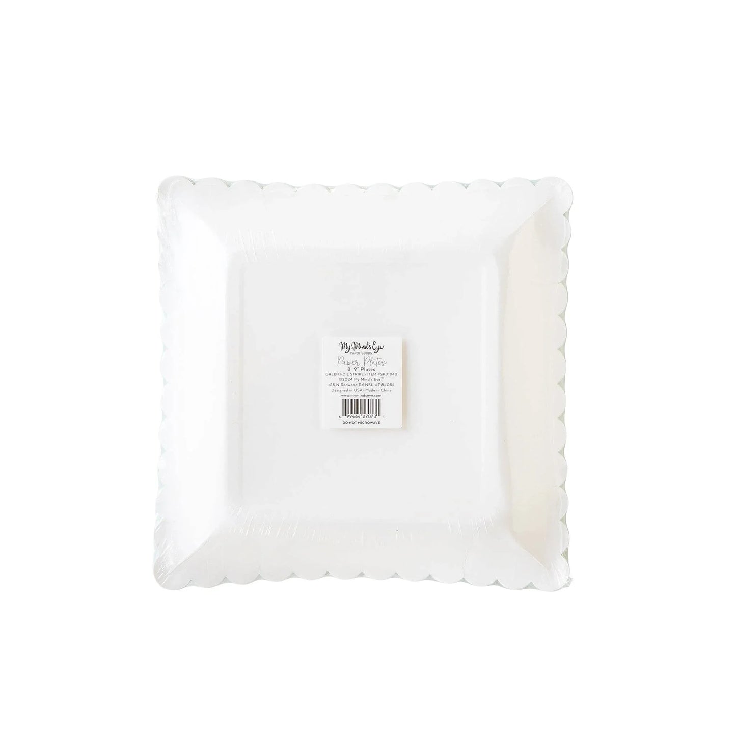 Green Striped Paper Plate - Marcel’s Culinary Experience