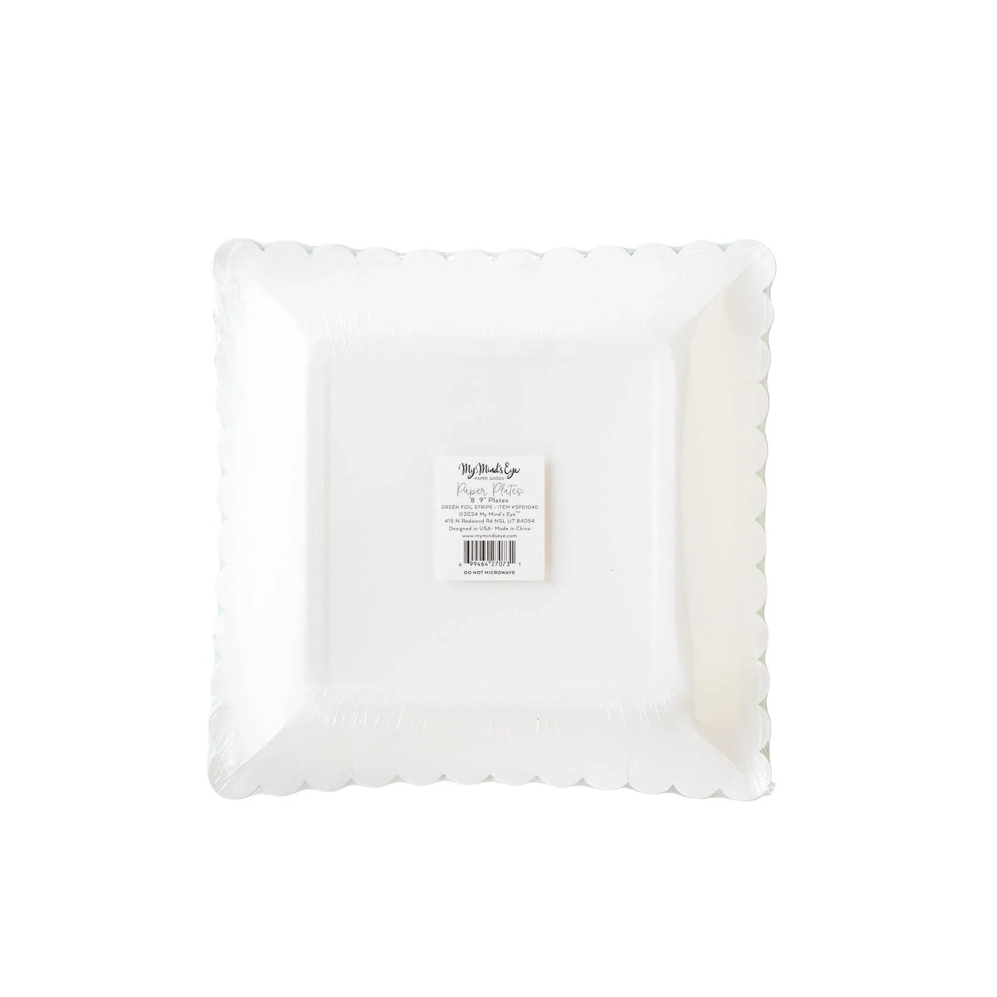 Green Striped Paper Plate - Marcel’s Culinary Experience