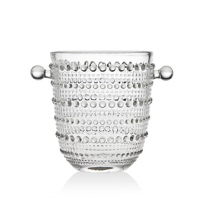 Lumina Crystal Ice Bucket 30oz - Textured Bead Pattern Unleaded Crystal
