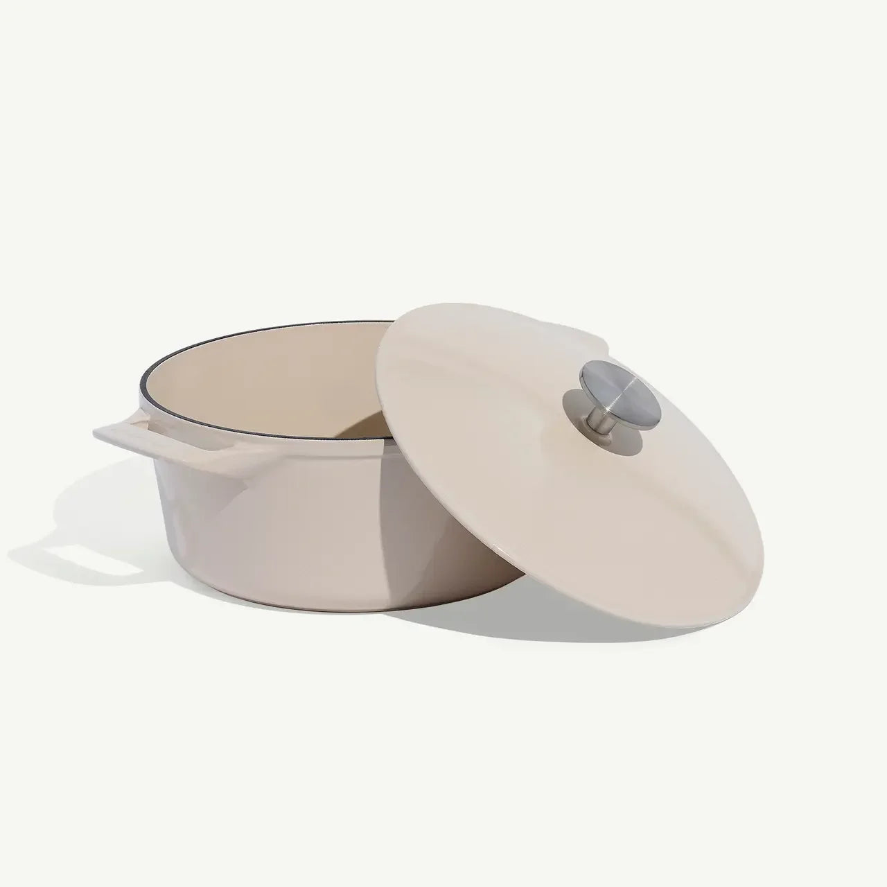 Made In Antique White Round Enameled Cast Iron Dutch Oven - 5.5 Qt - Marcel’s Culinary Experience