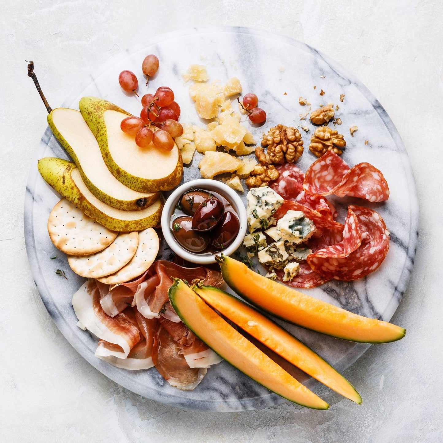 Marble Turntable Lazy Susan, White, 12" - Marcel’s Culinary Experience