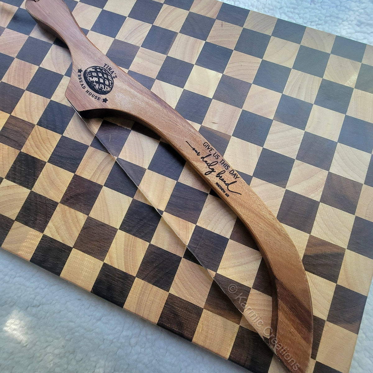 Bread Bow Knife with Acacia Wood Handle