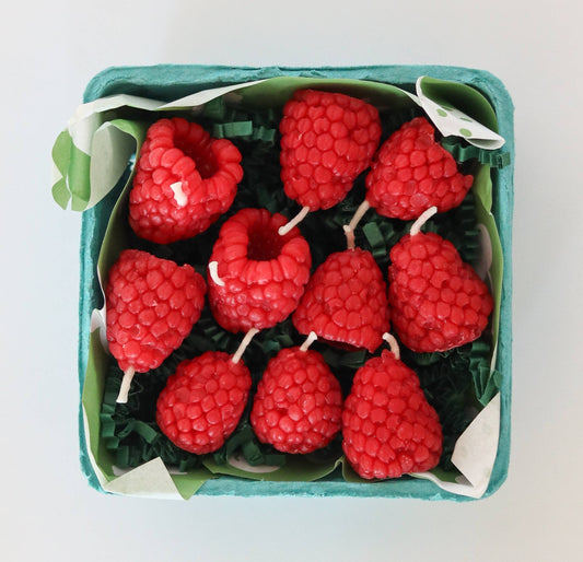 Raspberry Beeswax Birthday Candles