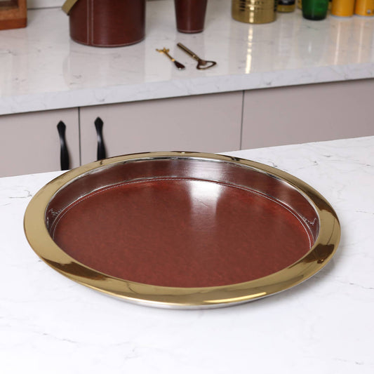 Faux Leather Serving Tray