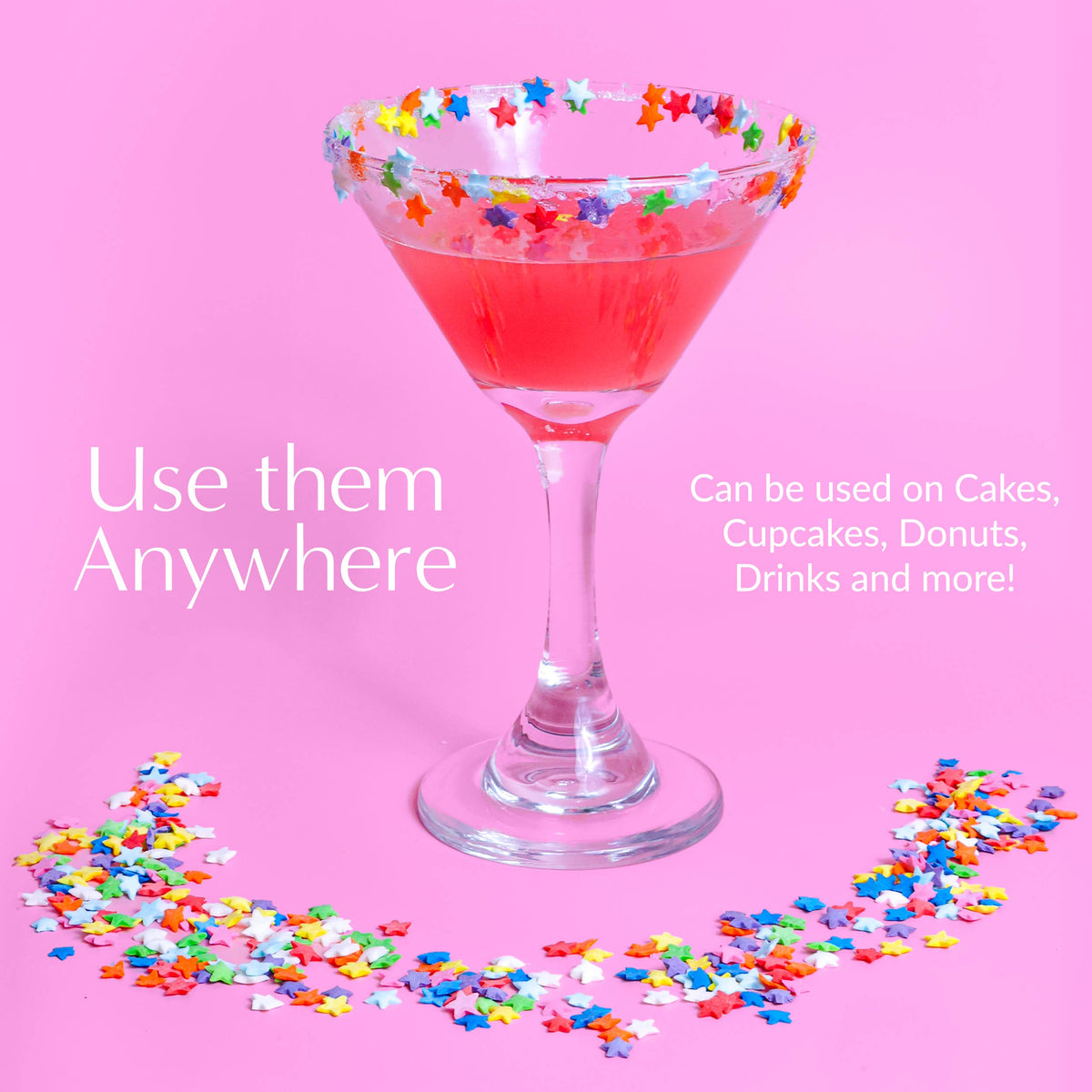 Sprinklemania Stars Sprinkles, 3.5 oz Cube