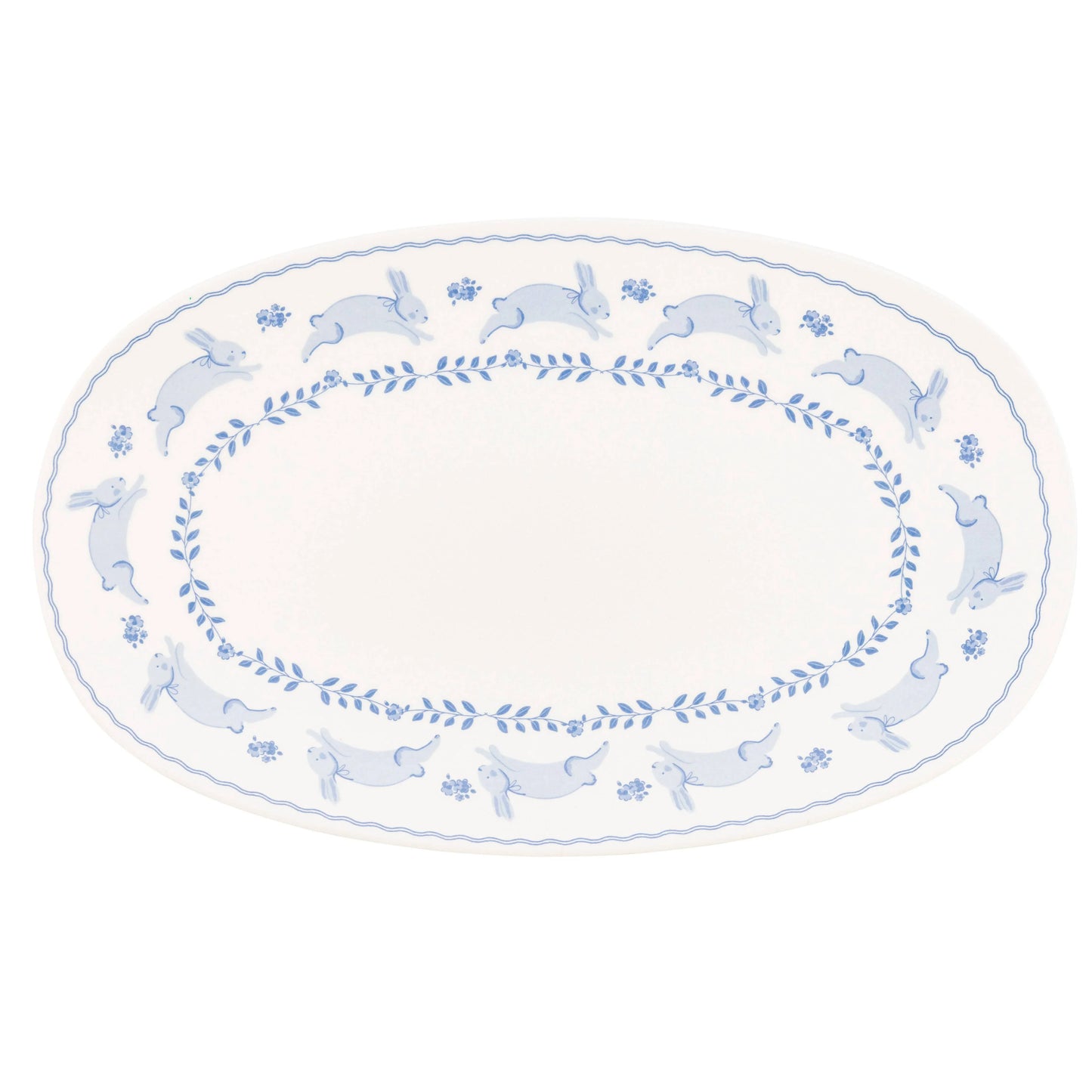 Bunny Oval Bamboo Tray