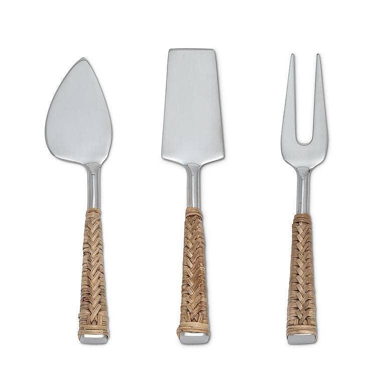 Rattan Handle Cheese Knives, set of 3 - Marcel’s Culinary Experience