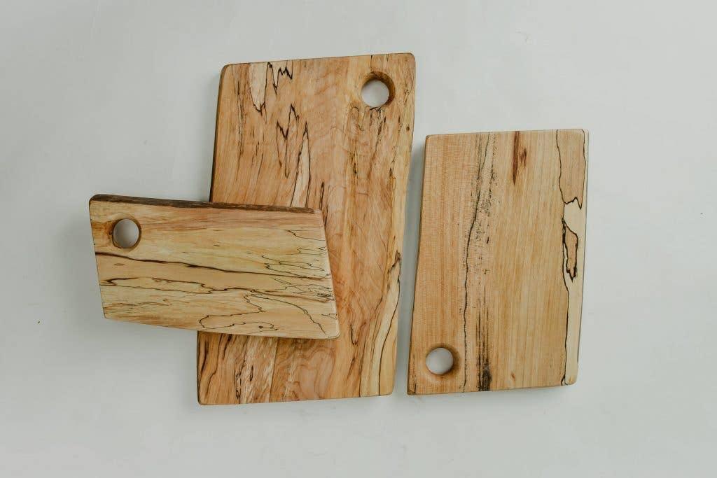 Peterman's 9" SPALTED MAPLE RECTANGULAR CUTTING BOARD - Marcel’s Culinary Experience