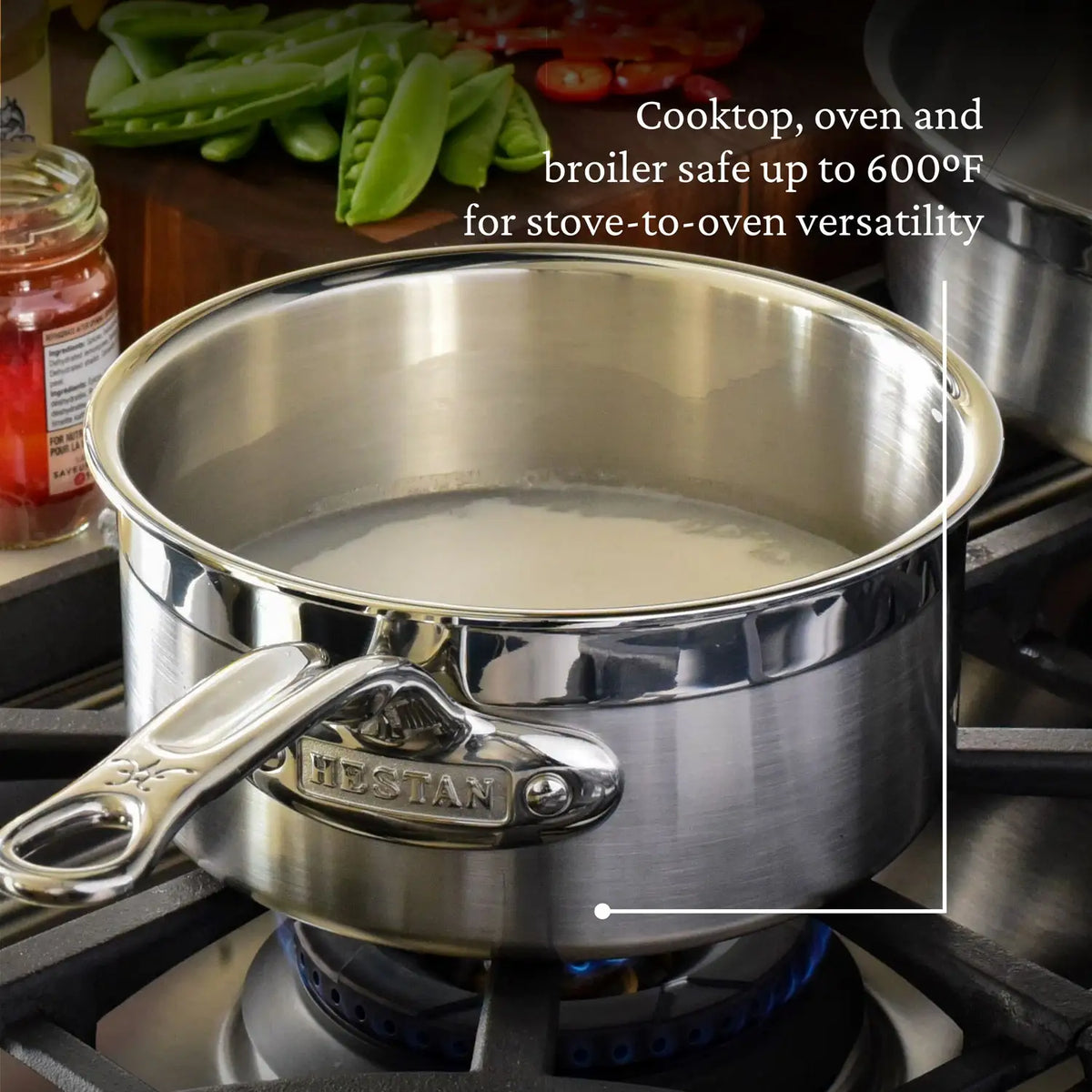 Hestan ProBond Forged Professional Clad Stainless-Steel Covered Saucepan