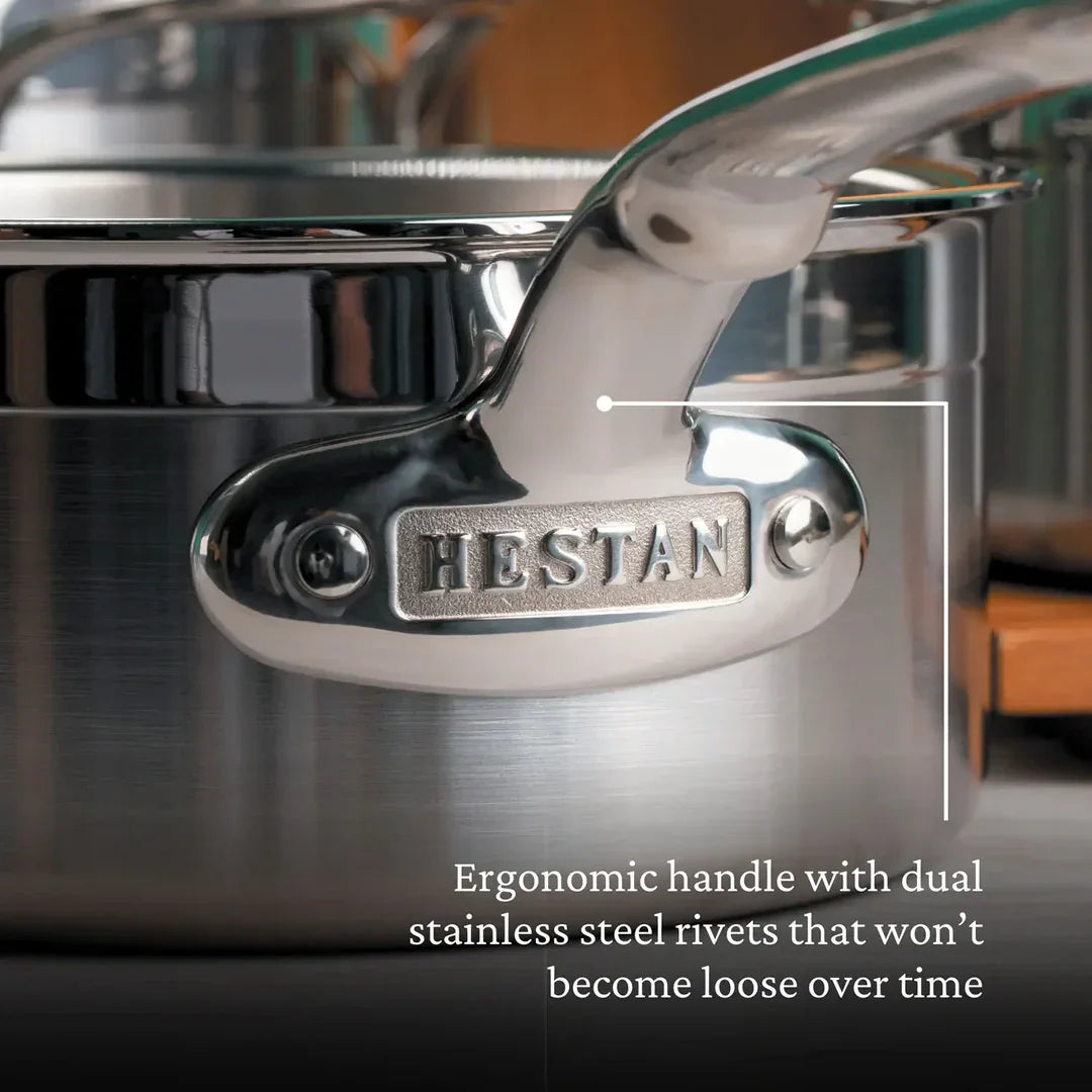 Hestan ProBond Professional Clad Stainless-Steel Covered Saucepan 4 quart - Marcel’s Culinary Experience