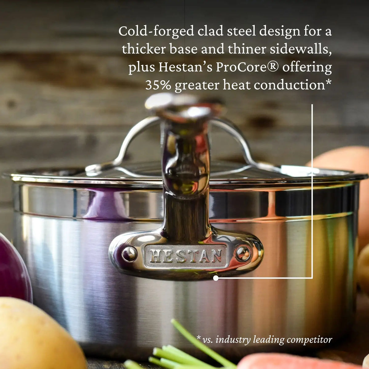 Hestan ProBond Forged Professional Clad Stainless-Steel Covered Saucepan
