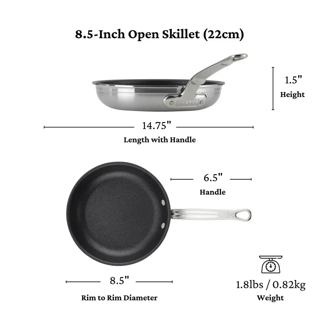 Hestan ProBond Professional Clad Stainless Steel TITUM® Nonstick Skillets./, 8.5" & 11" - Marcel’s Culinary Experience