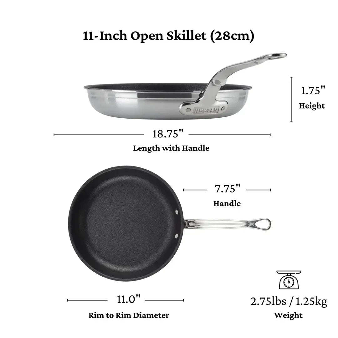 Hestan ProBond Professional Clad Stainless Steel TITUM® Nonstick Skillets./, 8.5" & 11" - Marcel’s Culinary Experience