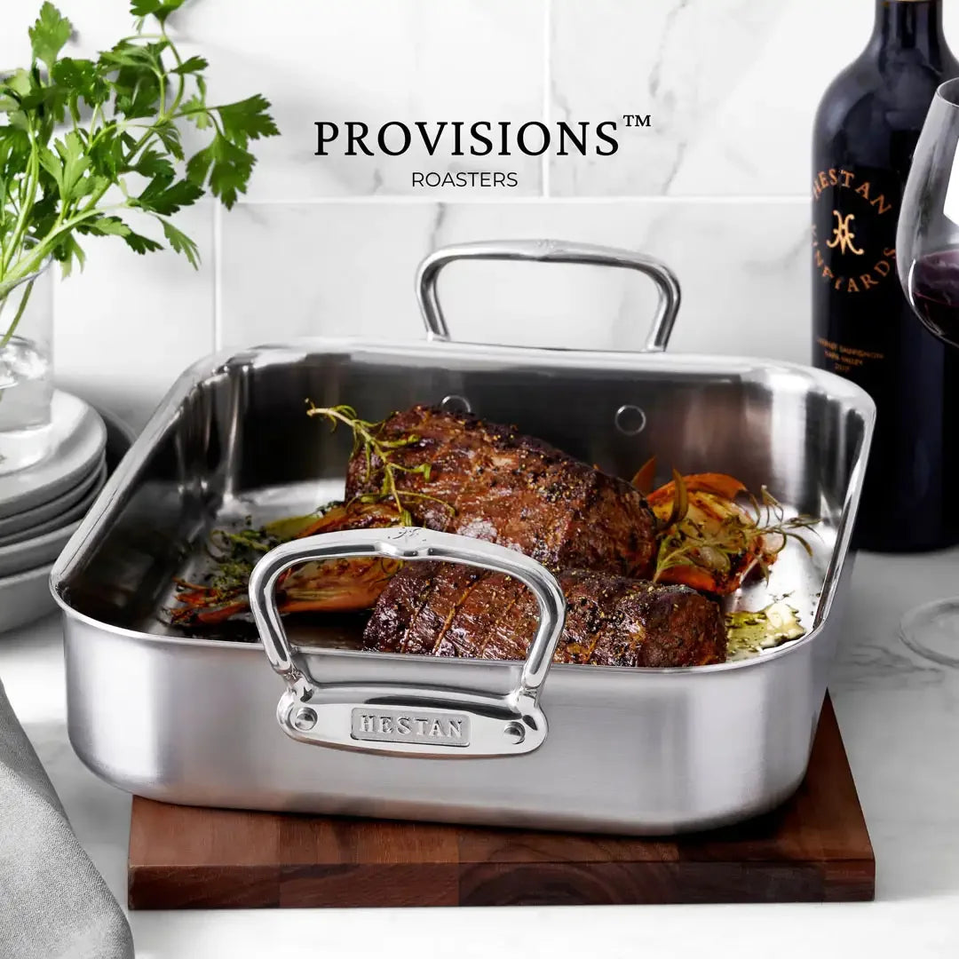 Hestan Provisions Stainless-Steel Classic Roaster with Rack Large - Marcel’s Culinary Experience