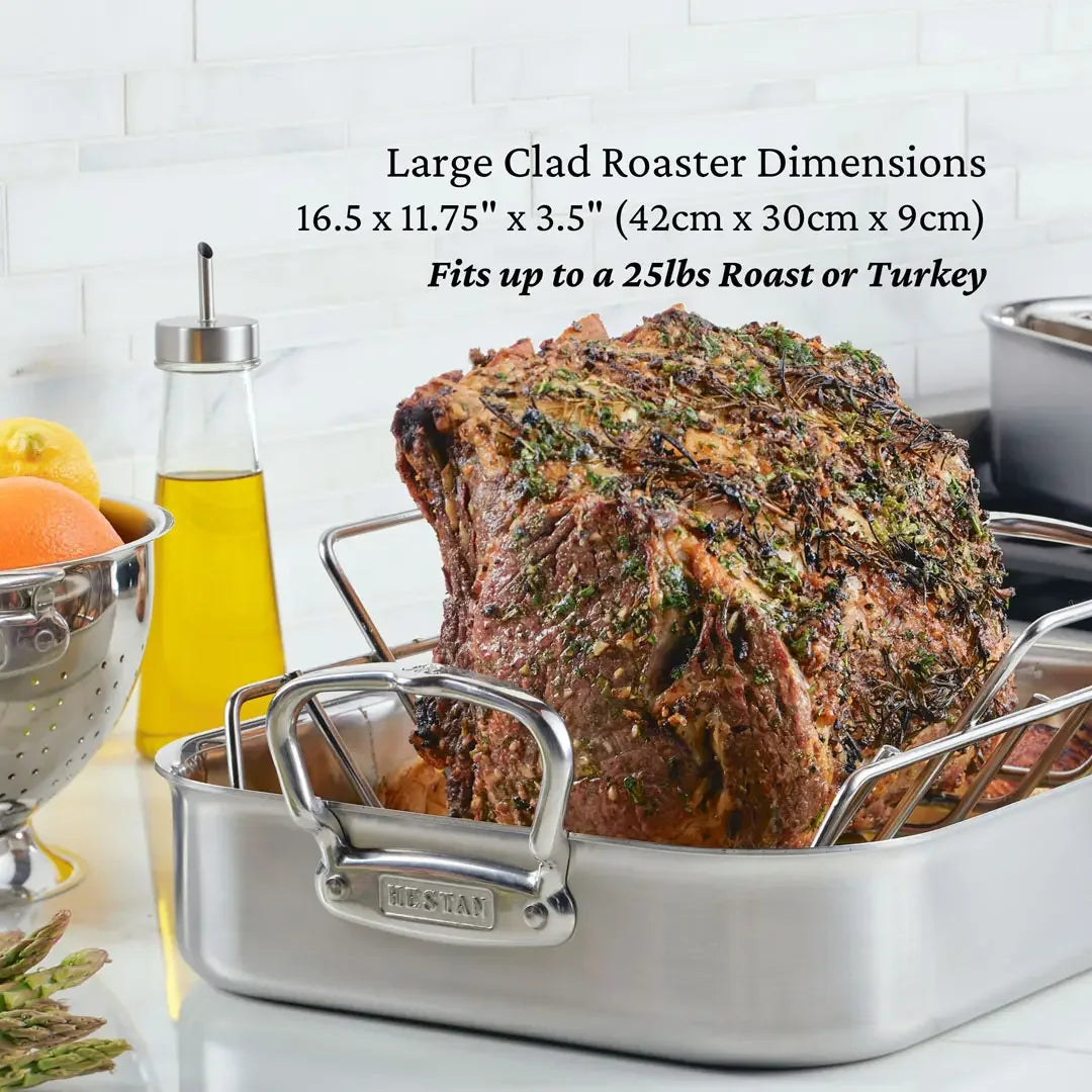 Hestan Provisions Stainless-Steel Classic Roaster with Rack Large - Marcel’s Culinary Experience