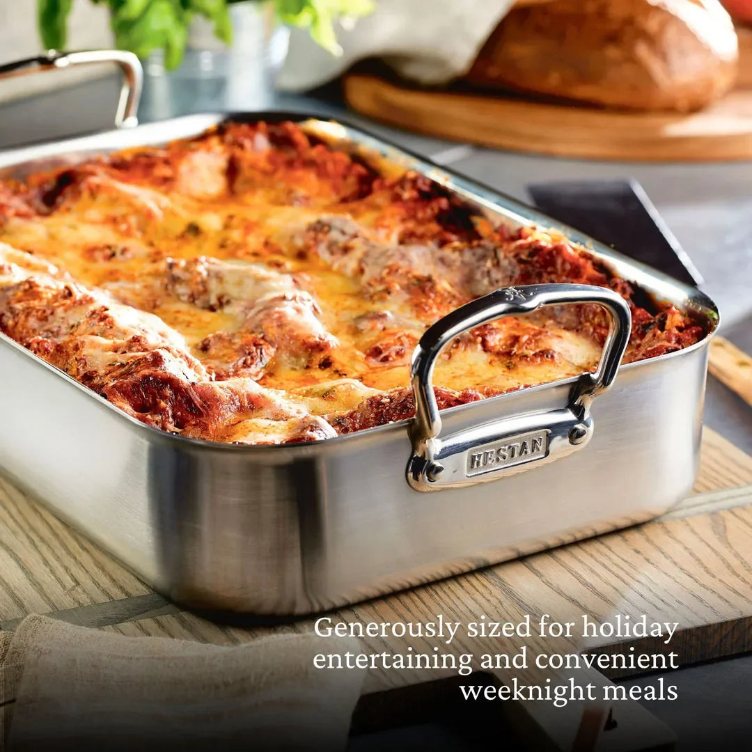 Hestan Provisions Stainless-Steel Classic Roaster with Rack Large - Marcel’s Culinary Experience