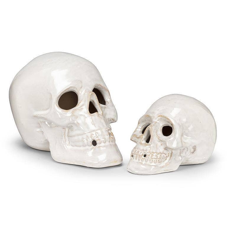 Small Glossy White Porcelain Skull | 5.5 Inch