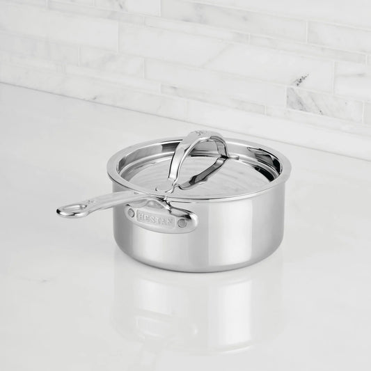 Hestan ProBond Luxe Polished Clad Stainless Steel Saucepan with Lid