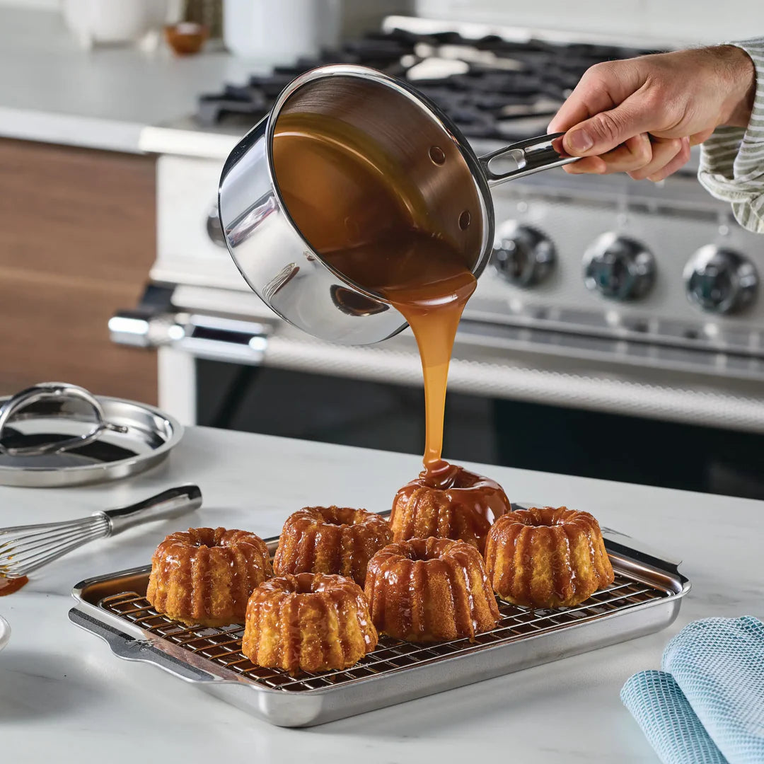 Hestan ProBond Luxe Polished Clad Stainless Steel Saucepan with Lid